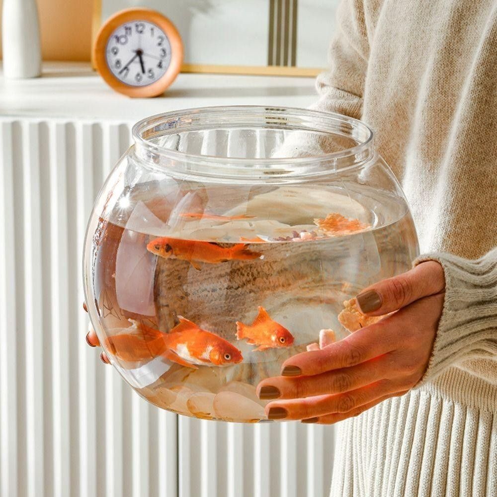 Aquarium Goldfish - New Transparent Fish Tank Round Unbreakable